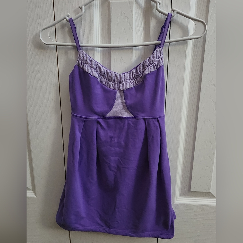 Lululemon Athletica Purple Tank Top with Sweetheart Neckline